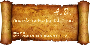 Andrásofszky Dénes névjegykártya